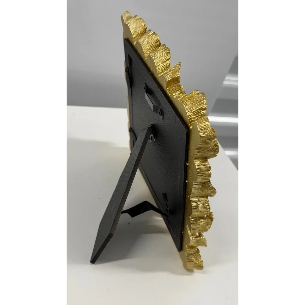 Gold Ginkgo Leaf Photo Frame 5x5 Square Botanical Decorative Picture Frame